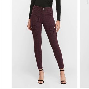 Express plaid cargo skinny pants